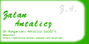 zalan antalicz business card